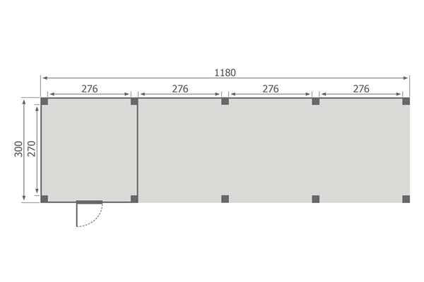 Grote foto overkapping base serie 4 douglas 1200 x 300 cm tuin en terras tuinhuisjes en blokhutten