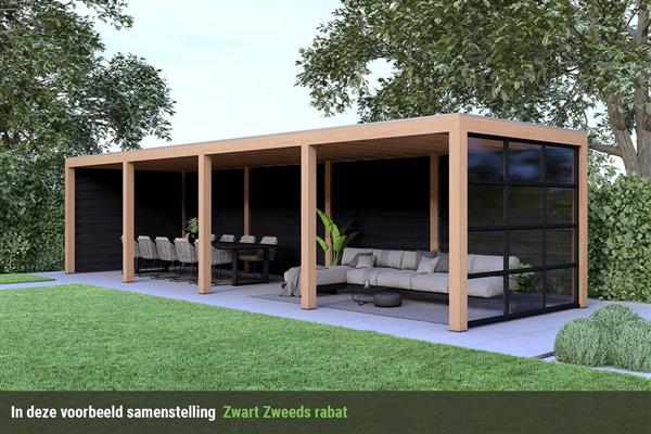 Grote foto overkapping base serie 3 douglas 1200 x 400 cm tuin en terras tuinhuisjes en blokhutten