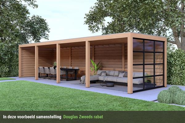 Grote foto overkapping base serie 3 douglas 1200 x 400 cm tuin en terras tuinhuisjes en blokhutten