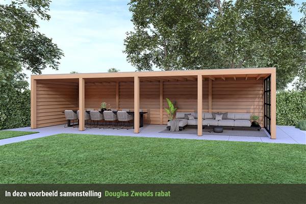 Grote foto overkapping base serie 3 douglas 1200 x 400 cm tuin en terras tuinhuisjes en blokhutten