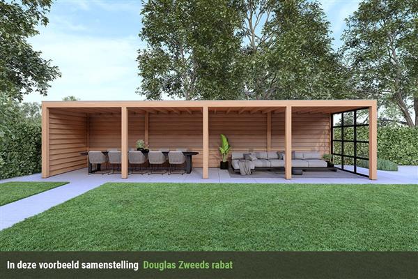 Grote foto overkapping base serie 3 douglas 1200 x 400 cm tuin en terras tuinhuisjes en blokhutten