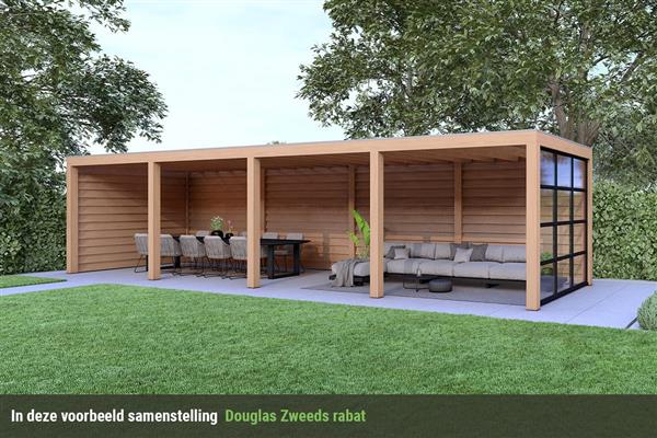 Grote foto overkapping base serie 3 douglas 1200 x 400 cm tuin en terras tuinhuisjes en blokhutten