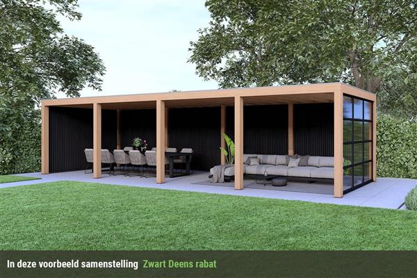 Grote foto overkapping base serie 3 douglas 1200 x 400 cm tuin en terras tuinhuisjes en blokhutten