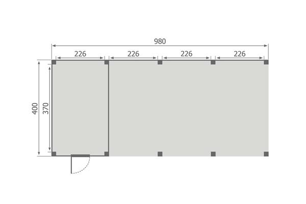 Grote foto overkapping base serie 4 douglas 1000 x 400 cm tuin en terras tuinhuisjes en blokhutten