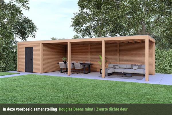 Grote foto overkapping base serie 4 douglas 1000 x 300 cm tuin en terras tuinhuisjes en blokhutten