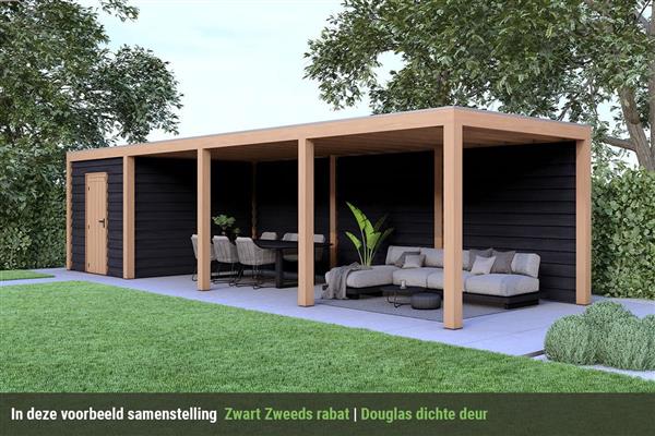 Grote foto overkapping base serie 4 douglas 1000 x 300 cm tuin en terras tuinhuisjes en blokhutten