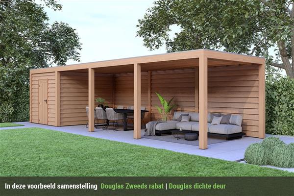 Grote foto overkapping base serie 4 douglas 1000 x 300 cm tuin en terras tuinhuisjes en blokhutten