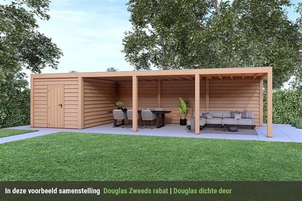 Grote foto overkapping base serie 4 douglas 1000 x 300 cm tuin en terras tuinhuisjes en blokhutten