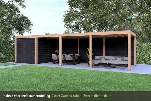 Grote foto overkapping base serie 4 douglas 1000 x 300 cm tuin en terras tuinhuisjes en blokhutten