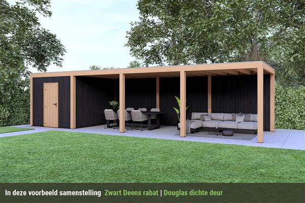 Grote foto overkapping base serie 4 douglas 1000 x 300 cm tuin en terras tuinhuisjes en blokhutten