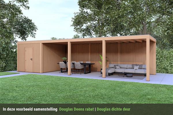 Grote foto overkapping base serie 4 douglas 1000 x 300 cm tuin en terras tuinhuisjes en blokhutten
