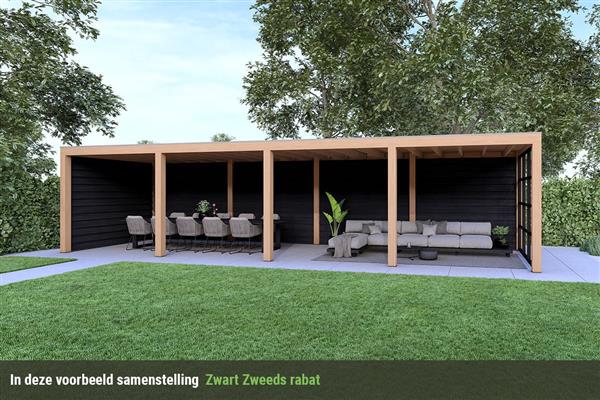 Grote foto overkapping base serie 3 douglas 1000 x 400 cm tuin en terras tuinhuisjes en blokhutten