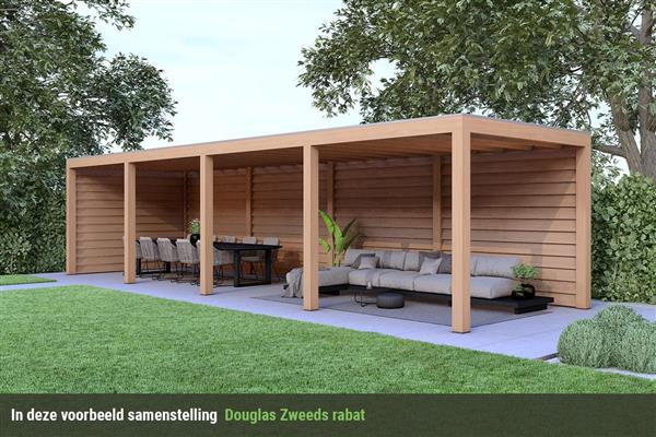 Grote foto overkapping base serie 2 douglas 1200 x 300 cm tuin en terras tuinhuisjes en blokhutten