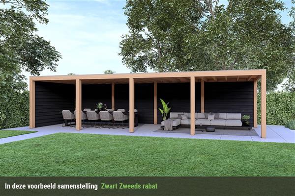 Grote foto overkapping base serie 2 douglas 1200 x 300 cm tuin en terras tuinhuisjes en blokhutten