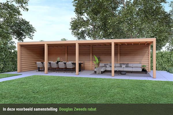 Grote foto overkapping base serie 2 douglas 1200 x 300 cm tuin en terras tuinhuisjes en blokhutten