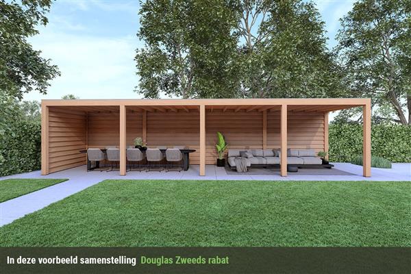 Grote foto overkapping base serie 2 douglas 1200 x 300 cm tuin en terras tuinhuisjes en blokhutten