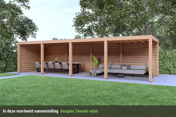 Grote foto overkapping base serie 2 douglas 1200 x 300 cm tuin en terras tuinhuisjes en blokhutten