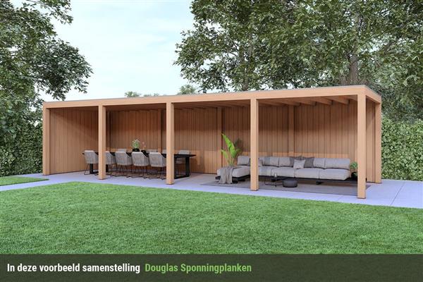 Grote foto overkapping base serie 2 douglas 1200 x 300 cm tuin en terras tuinhuisjes en blokhutten