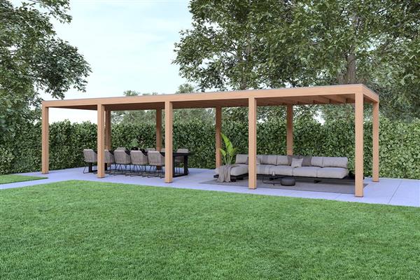 Grote foto overkapping base serie 1 douglas 1200 x 400 cm tuin en terras tuinhuisjes en blokhutten
