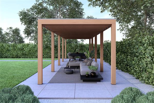 Grote foto overkapping base serie 1 douglas 1200 x 300 cm tuin en terras tuinhuisjes en blokhutten
