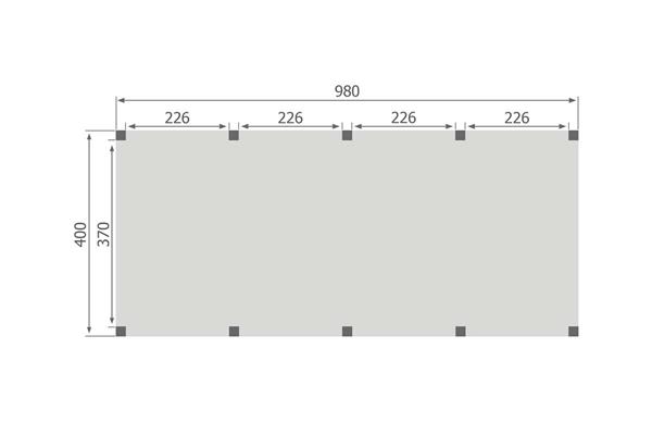 Grote foto overkapping base serie 1 douglas 1000 x 400 cm tuin en terras tuinhuisjes en blokhutten