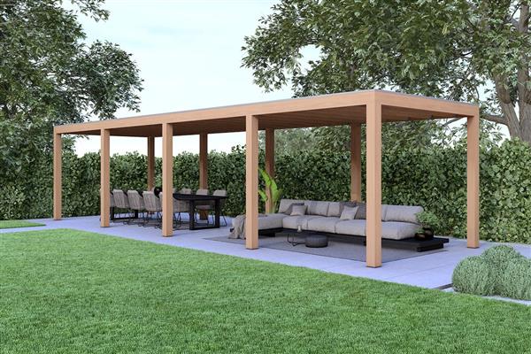 Grote foto overkapping base serie 1 douglas 1000 x 400 cm tuin en terras tuinhuisjes en blokhutten