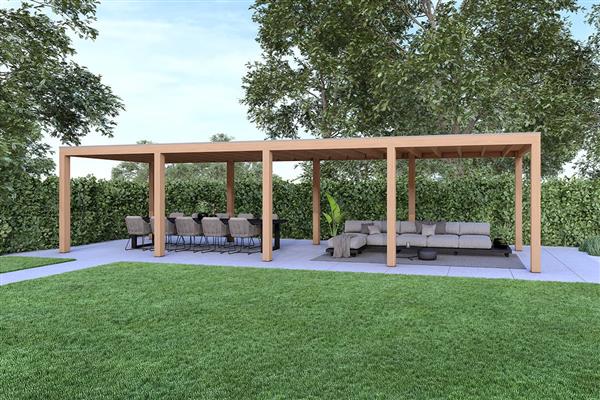 Grote foto overkapping base serie 1 douglas 1000 x 400 cm tuin en terras tuinhuisjes en blokhutten