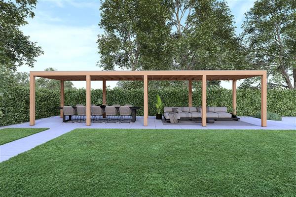 Grote foto overkapping base serie 1 douglas 1000 x 400 cm tuin en terras tuinhuisjes en blokhutten