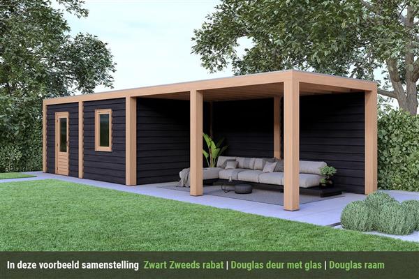 Grote foto overkapping slim serie 5 douglas 1200 x 400 cm tuin en terras tuinhuisjes en blokhutten