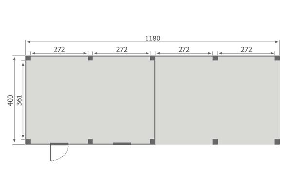 Grote foto overkapping slim serie 5 douglas 1200 x 400 cm tuin en terras tuinhuisjes en blokhutten