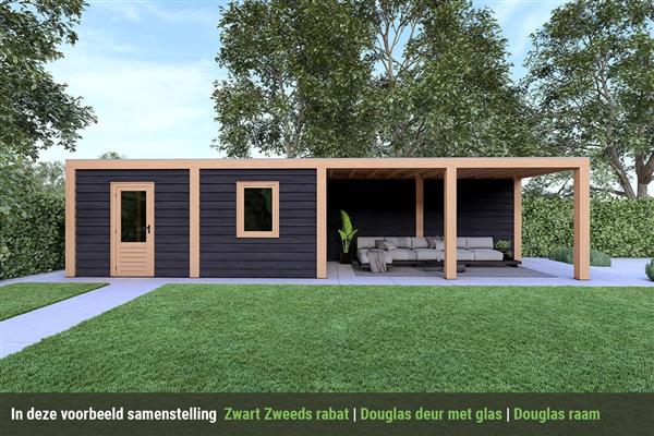 Grote foto overkapping slim serie 5 douglas 1200 x 300 cm tuin en terras tuinhuisjes en blokhutten