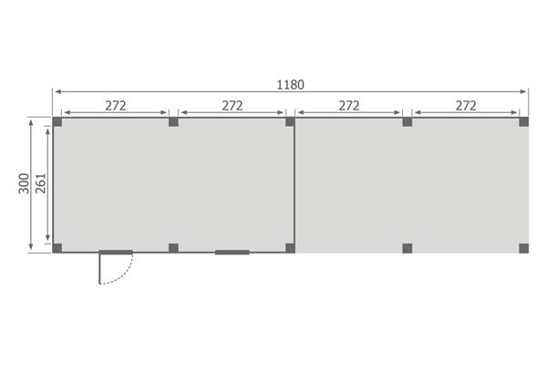 Grote foto overkapping slim serie 5 douglas 1200 x 300 cm tuin en terras tuinhuisjes en blokhutten