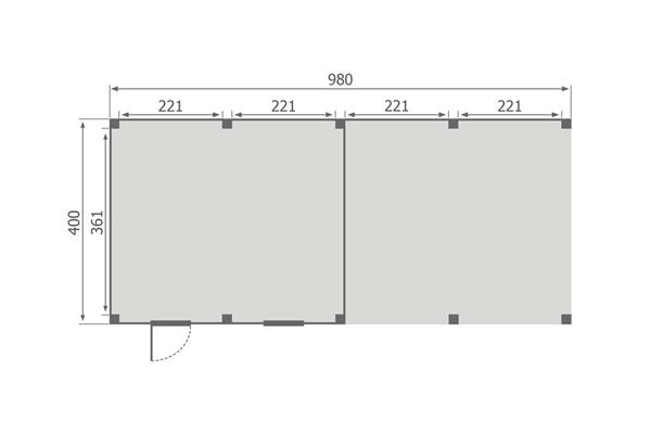 Grote foto overkapping slim serie 5 douglas 1000 x 400 cm tuin en terras tuinhuisjes en blokhutten