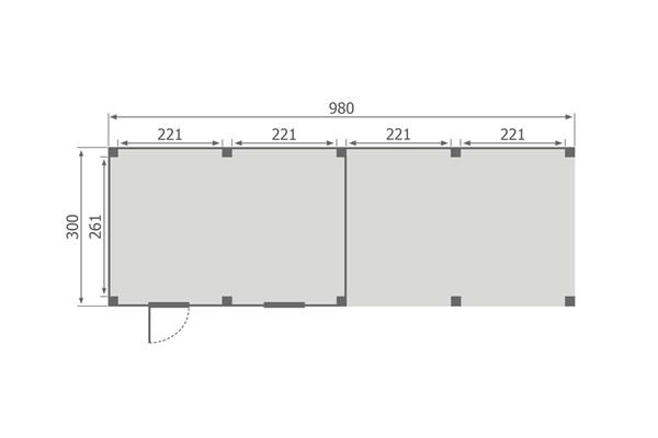 Grote foto overkapping slim serie 5 douglas 1000 x 300 cm tuin en terras tuinhuisjes en blokhutten