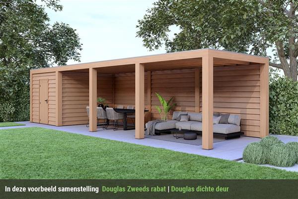 Grote foto overkapping slim serie 4 douglas 1200 x 400 cm tuin en terras tuinhuisjes en blokhutten