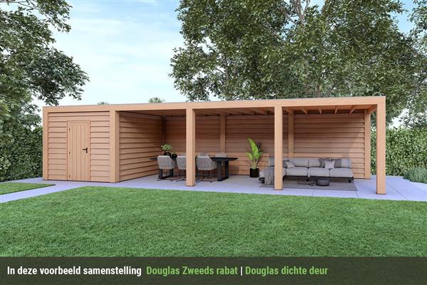 Grote foto overkapping slim serie 4 douglas 1200 x 400 cm tuin en terras tuinhuisjes en blokhutten
