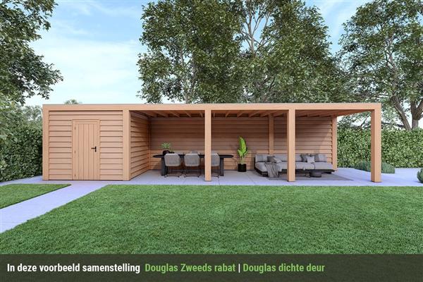 Grote foto overkapping slim serie 4 douglas 1200 x 400 cm tuin en terras tuinhuisjes en blokhutten
