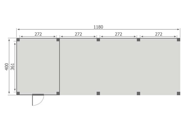 Grote foto overkapping slim serie 4 douglas 1200 x 400 cm tuin en terras tuinhuisjes en blokhutten