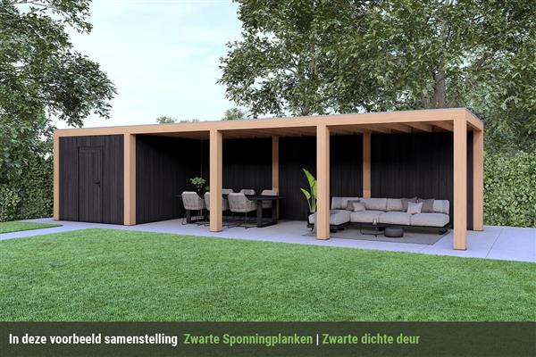 Grote foto overkapping slim serie 4 douglas 1200 x 400 cm tuin en terras tuinhuisjes en blokhutten