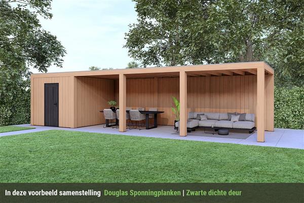 Grote foto overkapping slim serie 4 douglas 1200 x 400 cm tuin en terras tuinhuisjes en blokhutten