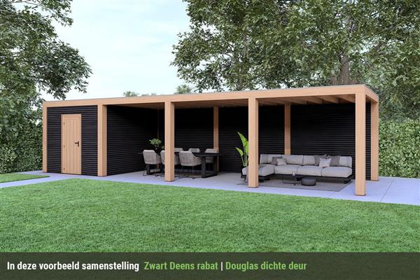 Grote foto overkapping slim serie 4 douglas 1200 x 400 cm tuin en terras tuinhuisjes en blokhutten