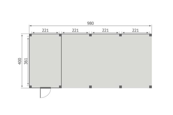 Grote foto overkapping slim serie 4 douglas 1000 x 400 cm tuin en terras tuinhuisjes en blokhutten