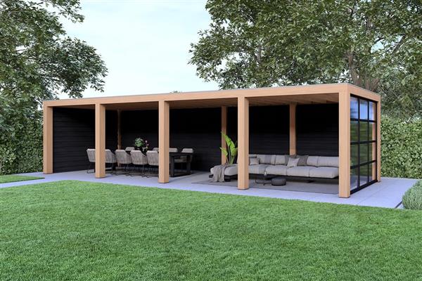 Grote foto overkapping slim serie 3 douglas 1000 x 400 cm tuin en terras tuinhuisjes en blokhutten