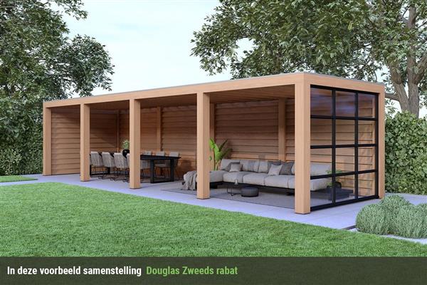 Grote foto overkapping slim serie 3 douglas 1000 x 400 cm tuin en terras tuinhuisjes en blokhutten