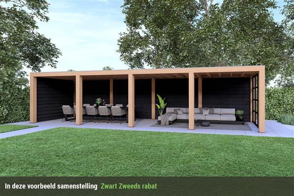 Grote foto overkapping slim serie 3 douglas 1000 x 400 cm tuin en terras tuinhuisjes en blokhutten