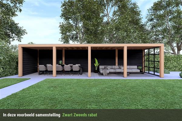 Grote foto overkapping slim serie 3 douglas 1000 x 400 cm tuin en terras tuinhuisjes en blokhutten
