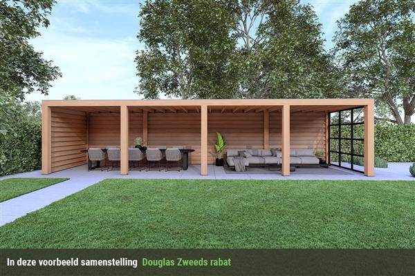 Grote foto overkapping slim serie 3 douglas 1000 x 400 cm tuin en terras tuinhuisjes en blokhutten