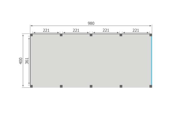 Grote foto overkapping slim serie 3 douglas 1000 x 400 cm tuin en terras tuinhuisjes en blokhutten