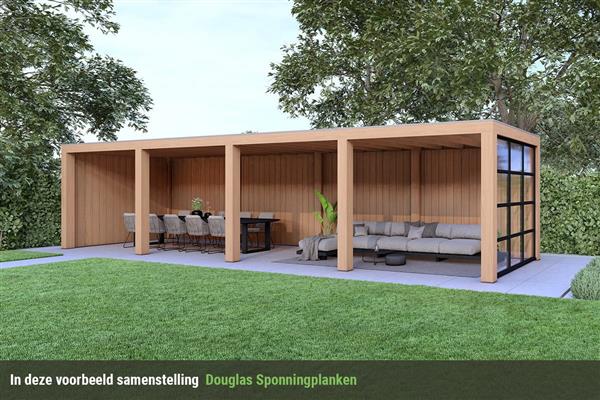 Grote foto overkapping slim serie 3 douglas 1000 x 400 cm tuin en terras tuinhuisjes en blokhutten