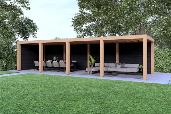 Grote foto overkapping slim serie 2 douglas 1000 x 400 cm tuin en terras tuinhuisjes en blokhutten